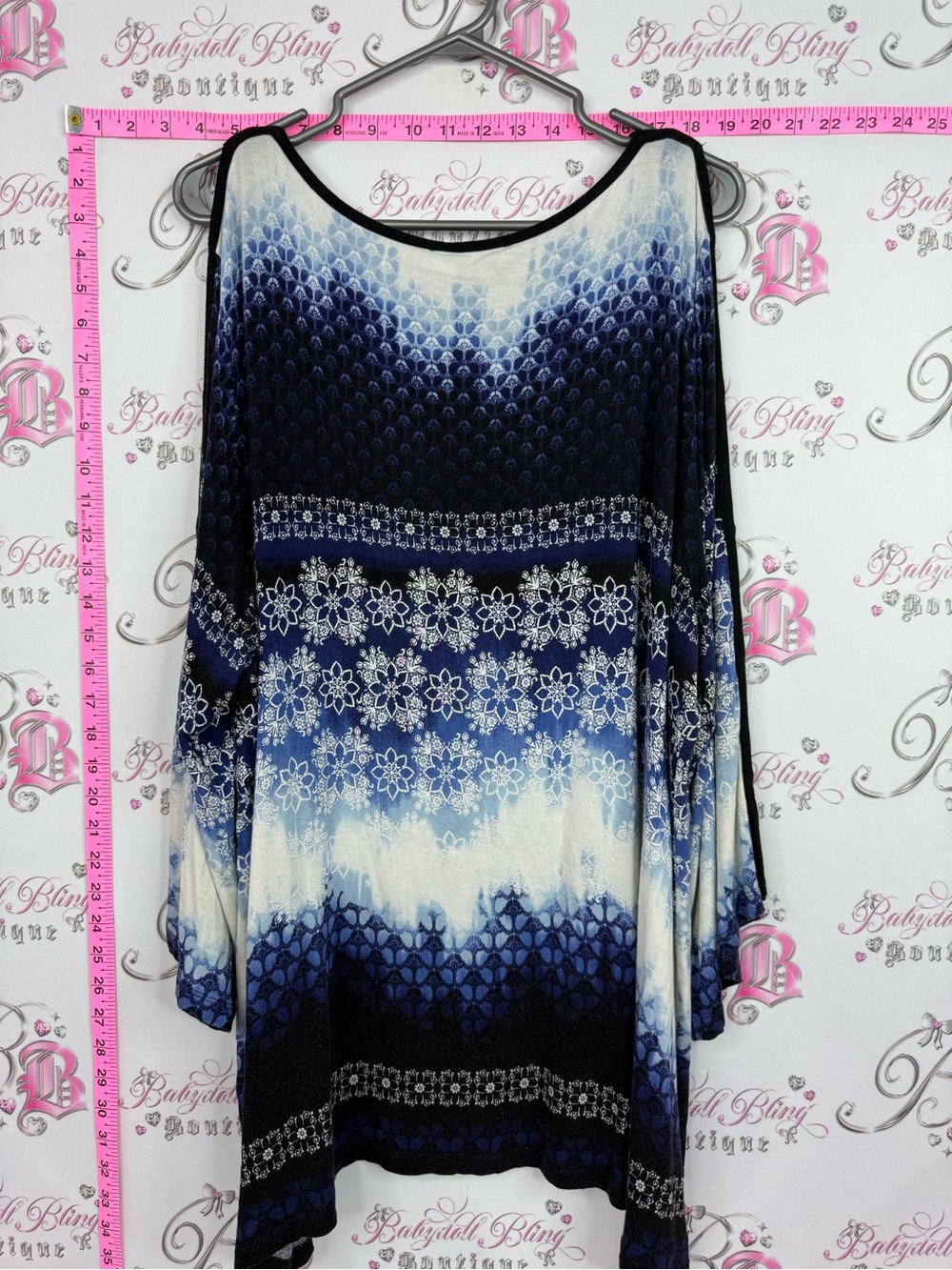 Rose & Olive dress or shirt Blue and White Floral Ombre Mini Dress
